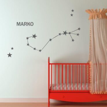 Primer otroške stenske nalepke horoskop škorpijon z imenom Marko.