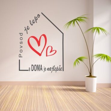 Primer družinske stenke nalepke Povsod je lepo...doma je najlepše