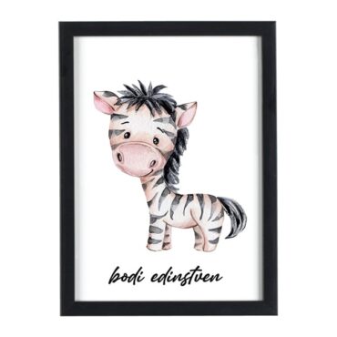 Afriške živali Zebra bodi edinstven - motivacijski otroški plakati za otroško sobo