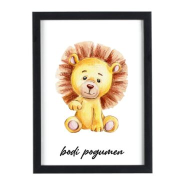 Afriške živali Lev - motivacijski otroški plakati za otroško sobo